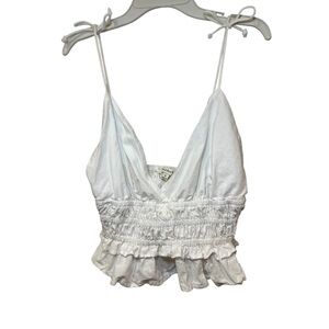 Chic White Ruffled Camisole Top